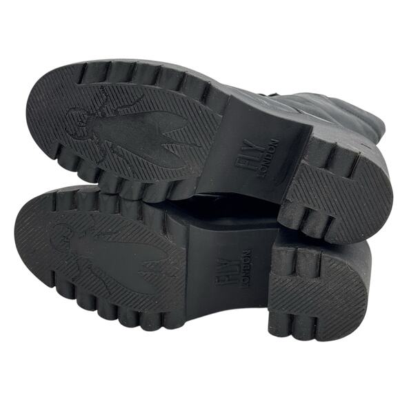 Fly London Tiel Combat Boot EU 40 US 9 Women's Leather Lace Up Platform Lug Sole - Picture 8 of 10